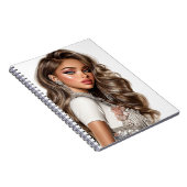 Pearl & Rhinestone Glam Girl Spiral Photo Notebook ノートブック (右側)