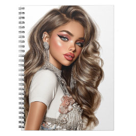 Pearl & Rhinestone Glam Girl Spiral Photo Notebook ノートブック