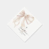 Pearl Rosary Bow Baptism スタンダードカクテルナプキン (角)