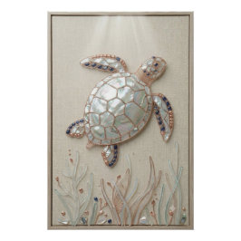 Pearl Sea Turtle Wall Art ポスター