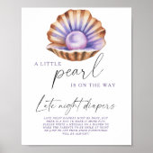 Pearl shell baby shower Late night diapers game ポスター (正面)