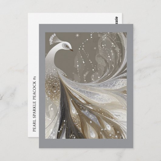 PEARL SPARKLE PEACOCK #1 ポストカード (正面/裏面)