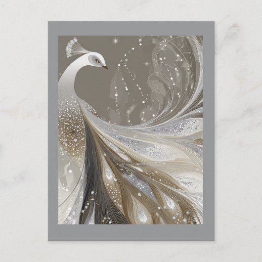 PEARL SPARKLE PEACOCK #1 ポストカード (正面)