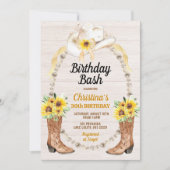 Pearl Sunflower Boots Birthday Invitation 招待状 (正面)