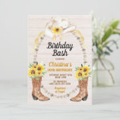 Pearl Sunflower Boots Birthday Invitation 招待状 (スタンド正面)