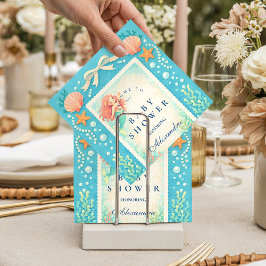 Pearl Tide Mermaid Baby Shower スタンダードカクテルナプキン