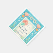 Pearl Tide Mermaid Baby Shower スタンダードカクテルナプキン (角)