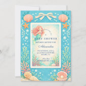 Pearl Tide Mermaid Baby Shower 招待状 (正面)