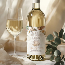 Pearl Under The Sea You Soon Girl Baby Shower ワインラベル