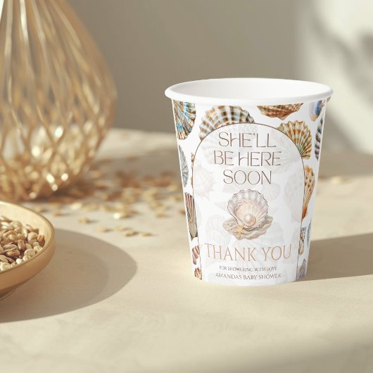 Pearl Under The Sea You Soon Girl Baby Shower 紙コップ