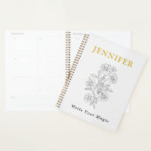 Pearl White Notebook with Gold Line – Elegant  プランナー手帳 (ディスプレー)