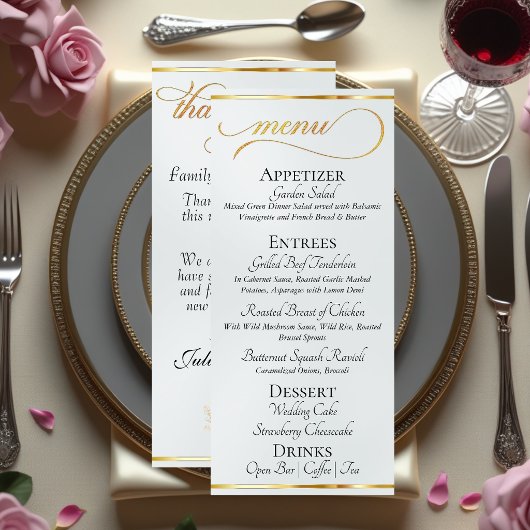 Pearl - Wreath Monogram & Thank You Wedding メニュー
