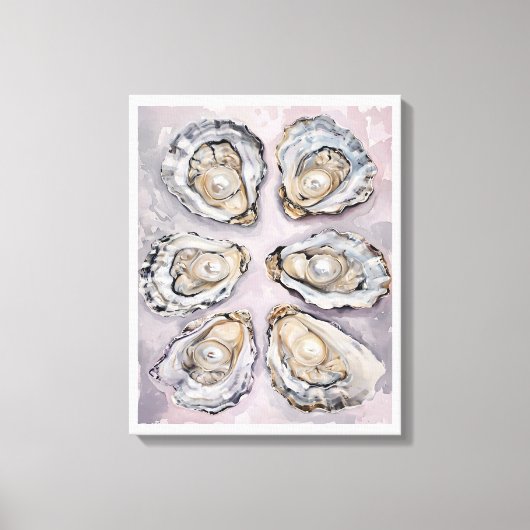 Pearlescent Oyster Art Canvas Wall Art Decor  キャンバスプリント (正面)