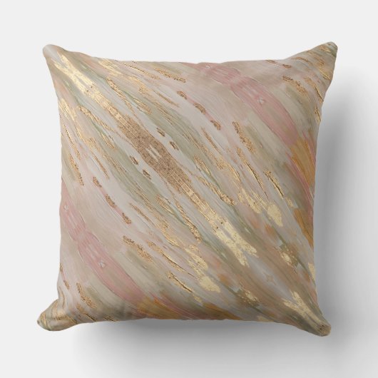 Pearlized Gold, Rose  クッション (正面)