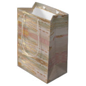 Pearlized Gold, Rose, Linen Shades Gift Bag ミディアムペーパーバッグ (裏面アングル)