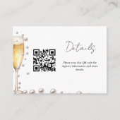 PearlsおよびProseccoブライダルシャワーレジストリ詳細 エンクロージャーカード (正面)