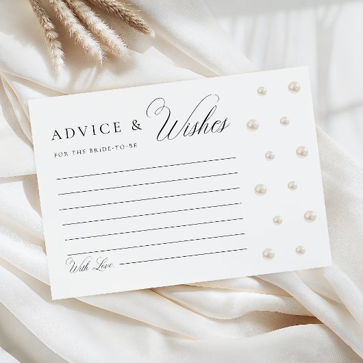 Pearls Advice & Wishes for the Bride to Be Card エンクロージャーカード