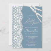 Pearls and Lace Vintage Bridal Shower invitation 招待状 (正面)