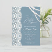 Pearls and Lace Vintage Bridal Shower invitation 招待状 (スタンド正面)