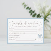 Pearls and Prosecco Blue Bow Bridal Shower Card (スタンド正面)