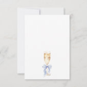 Pearls and Prosecco Blue Bridal Shower サンキューカード (裏面)