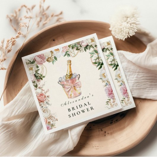 Pearls and Prosecco Bridal スタンダードカクテルナプキン