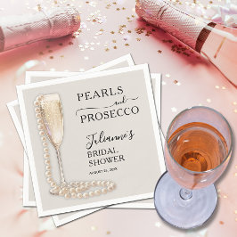 Pearls and Prosecco Bridal Shower スタンダードカクテルナプキン
