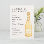 Pearls and Prosecco Bridal Shower 招待状 (スタンド正面)