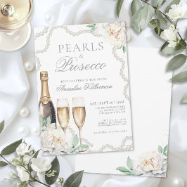 Pearls And Prosecco Bridal Shower 招待状