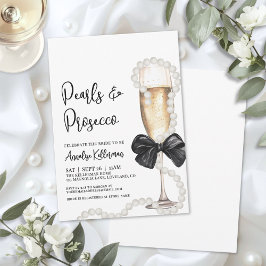 Pearls And Prosecco Bridal Shower 招待状