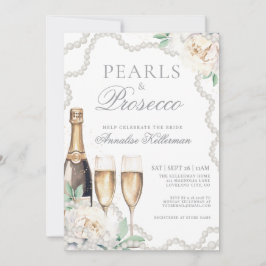 Pearls And Prosecco Bridal Shower 招待状