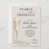 Pearls and Prosecco Bridal Shower Brunch & Bubbly 招待状 (正面)