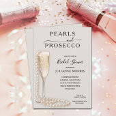 Pearls and Prosecco Bridal Shower Brunch & Bubbly 招待状