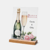 Pearls And Prosecco Bridal Shower Cards & Gifts アクリルサイン (傾斜)