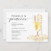 Pearls and Prosecco Bridal Shower Custom Minimal 招待状 (正面)