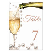 Pearls And Prosecco Bridal Shower Date Ideas Sign テーブルナンバー (裏面)