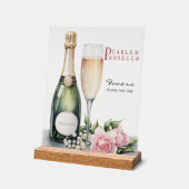 Pearls And Prosecco Bridal Shower Favors アクリルサイン (傾斜)