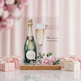 Pearls And Prosecco Bridal Shower Favors アクリルサイン
