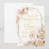 Pearls and Prosecco Bridal Shower invitation 招待状 (正面/裏面)