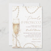Pearls and Prosecco Bridal Shower Invitation, Pear 招待状 (正面)