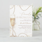 Pearls and Prosecco Bridal Shower Invitation, Pear 招待状 (スタンド正面)