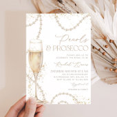 Pearls and Prosecco Bridal Shower Invitation, Pear 招待状