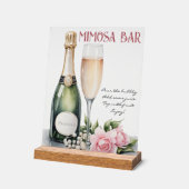 Pearls And Prosecco Bridal Shower Mimosa Bar アクリルサイン (傾斜)