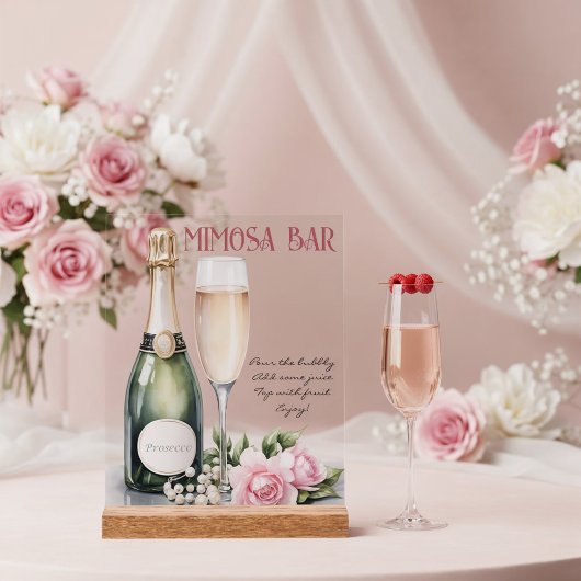 Pearls And Prosecco Bridal Shower Mimosa Bar アクリルサイン