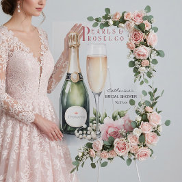 Pearls And Prosecco Bridal Shower Welcome Sign アクリルサイン