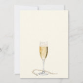 Pearls and prosecco elegant bow bridal shower 招待状 (裏面)