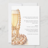 Pearls and Prosecco Elegant Bow Bridal Shower 招待状 (裏面)