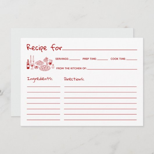 Pearls and Prosecco Floral Bridal Shower Recipe (正面/裏面)