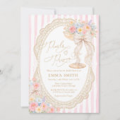 Pearls and Prosecco Floral Garden Bridal Shower 招待状 (正面)