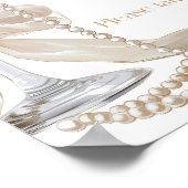 Pearls and Prosecco Thank you for coming Sign ポスター (角)
